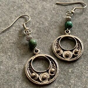 Bohemian Chic Hollowed Out Beaded Retro Ethnic Style Pendant Earrings